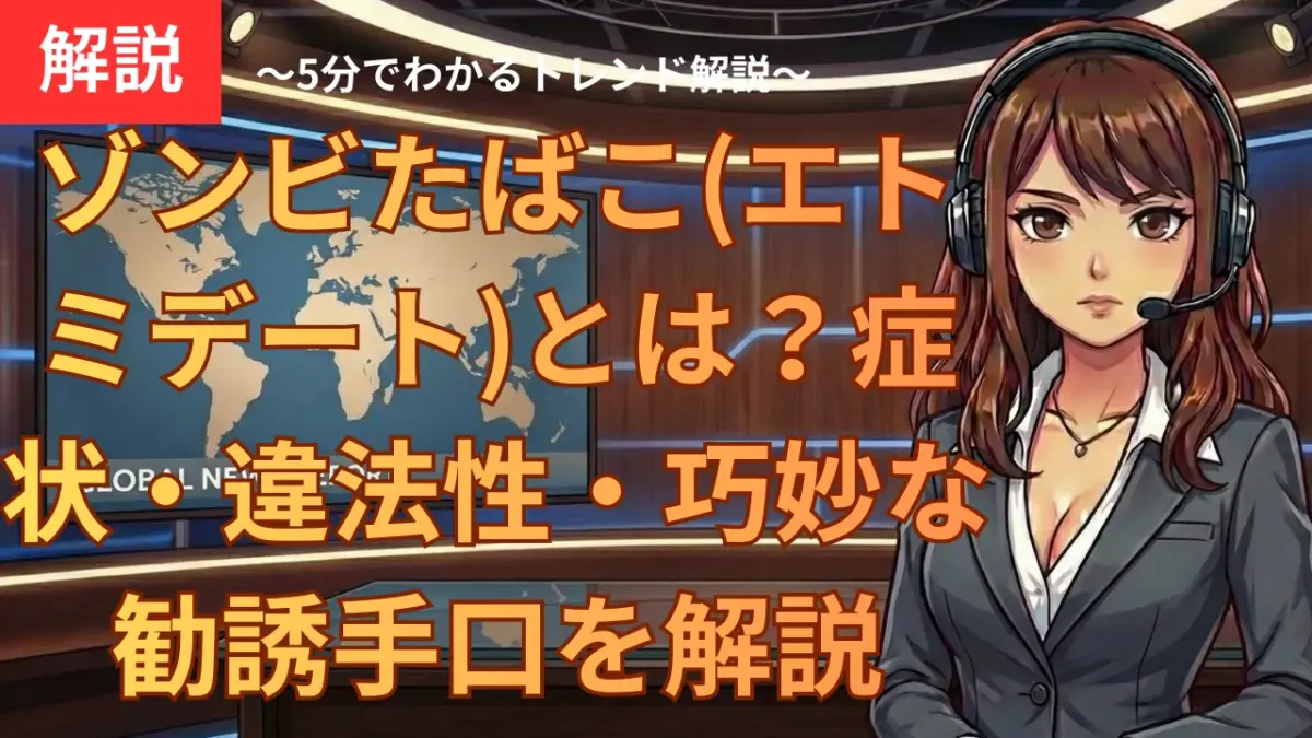 ゾンビたばこ(エトミデート)とは？症状・違法性・巧妙な勧誘手口を解説ゾンビたばこ(エトミデート)とは？症状・違法性・巧妙な勧誘手口を解説