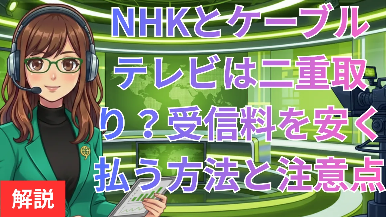 NHKとケーブルテレビは二重取り？受信料を安く払う方法と注意点