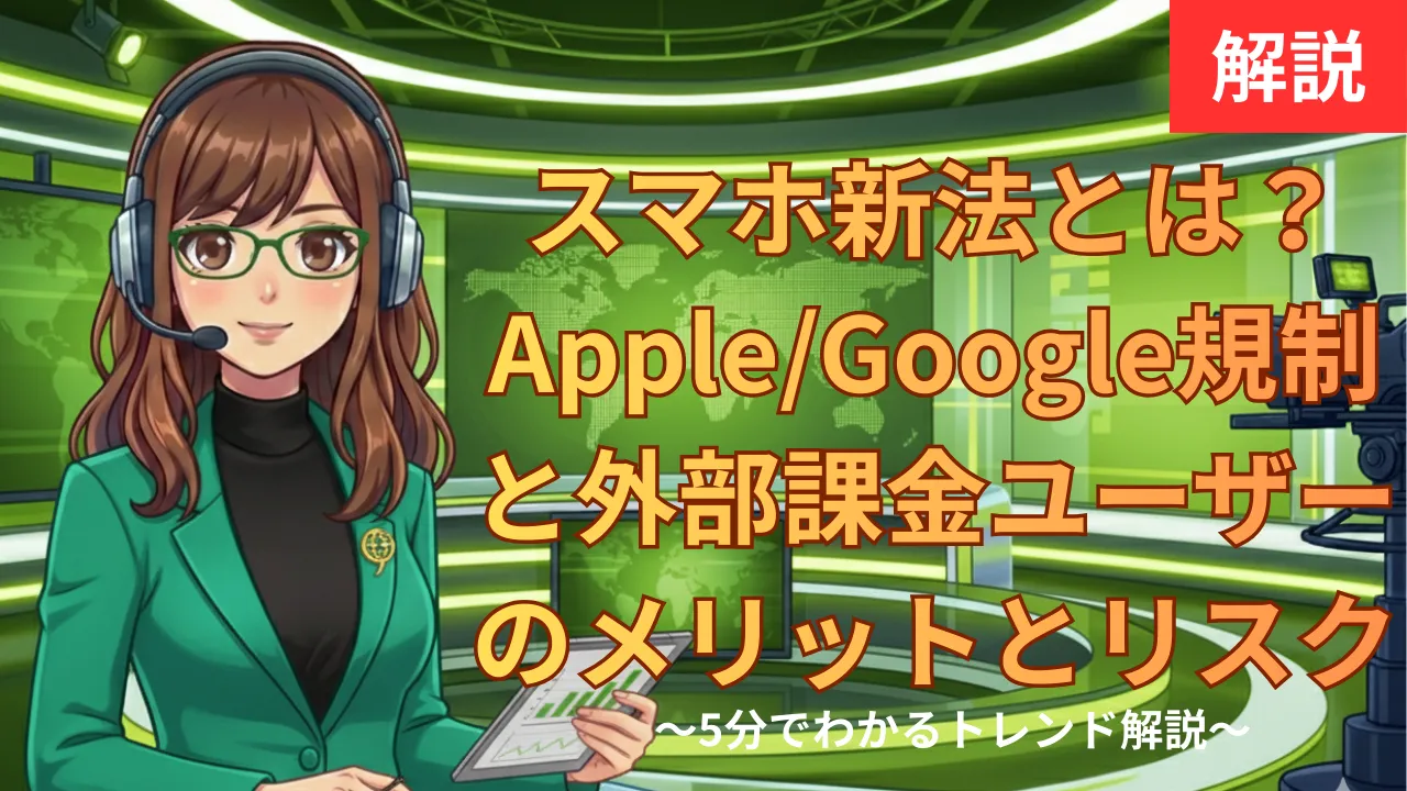 スマホ新法とは？Apple/Google規制と外部課金、ユーザーのメリットとリスク