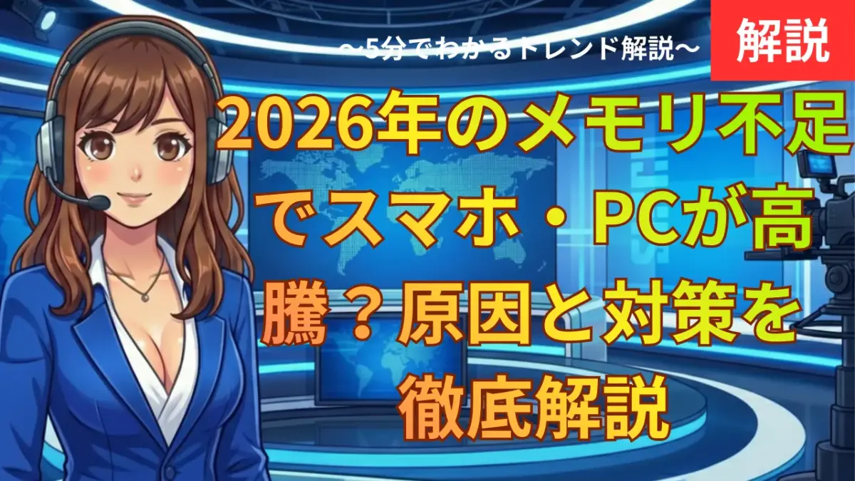 2026年のメモリ不足でスマホ・PCが高騰？原因と対策を徹底解説