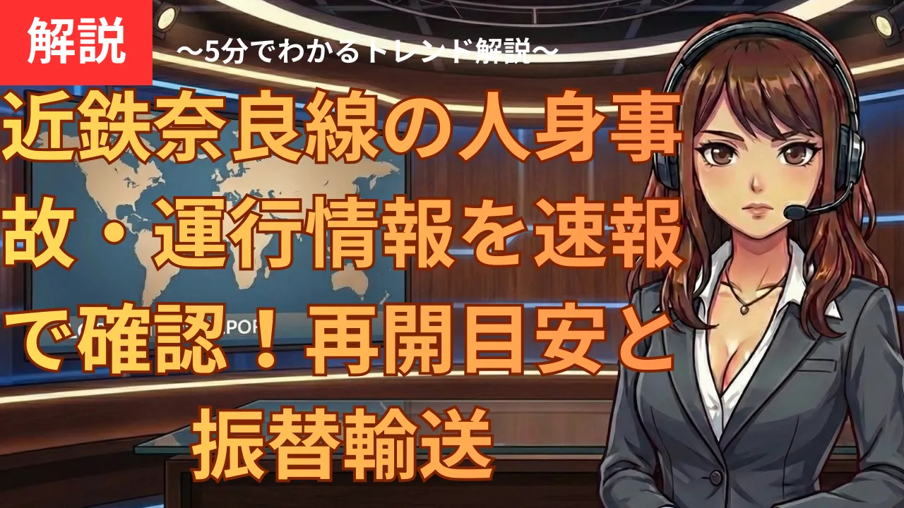 近鉄奈良線の人身事故・運行情報を速報で確認！再開目安と振替輸送