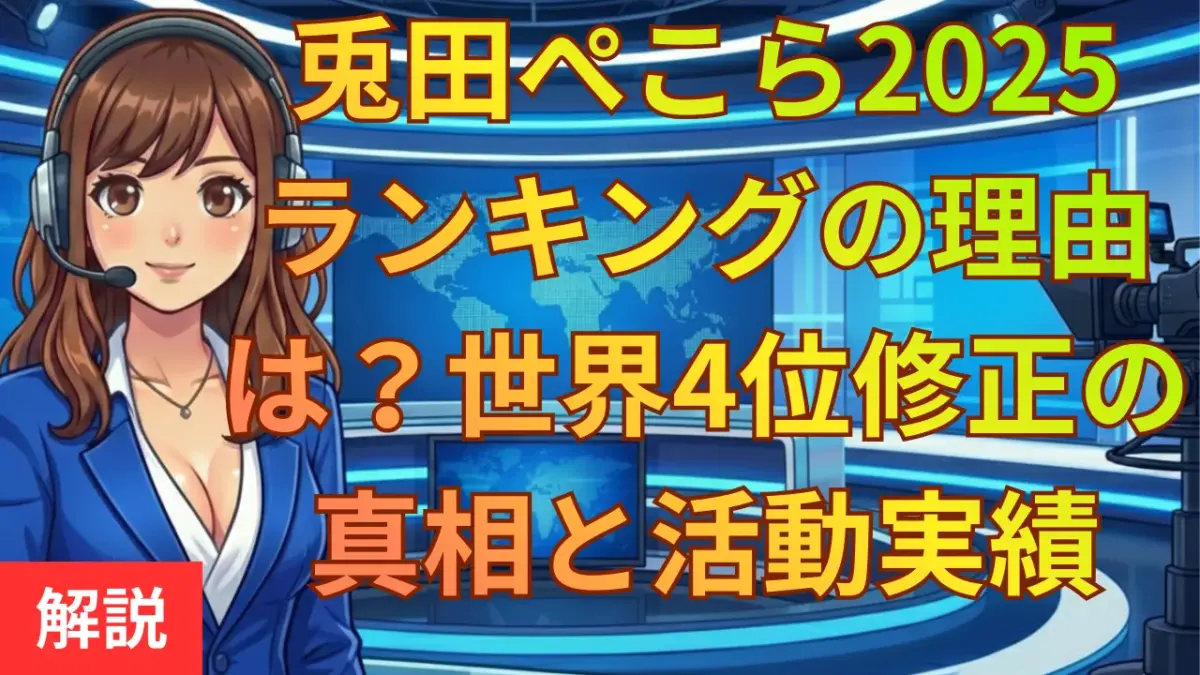 兎田ぺこら2025ランキングの理由は？世界4位修正の真相と活動実績