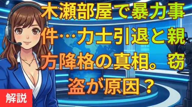 木瀬部屋で暴力事件…力士引退と親方降格の真相。窃盗が原因？過去の不祥事も解説
