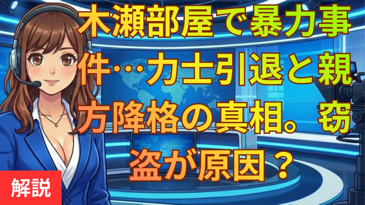 木瀬部屋で暴力事件…力士引退と親方降格の真相。窃盗が原因？過去の不祥事も解説