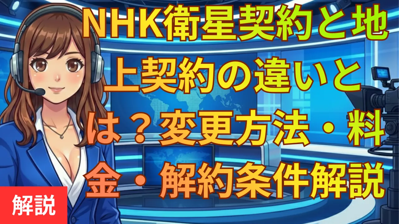 NHK衛星契約と地上契約の違いとは？変更方法・料金・解約条件を解説