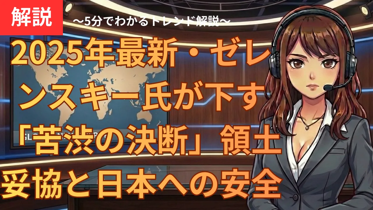 【2025年最新】ゼレンスキー氏が下す「苦渋の決断」｜領土妥協と日本への安全保障要求が揺らす国際情勢の全貌