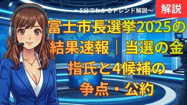 富士市長選挙2025の結果速報｜当選の金指氏と4候補の争点・公約