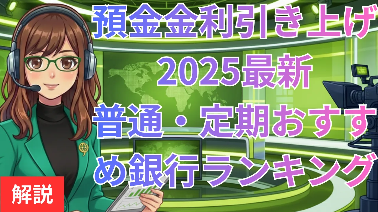 預金金利引き上げ2025最新|普通・定期おすすめ銀行ランキング