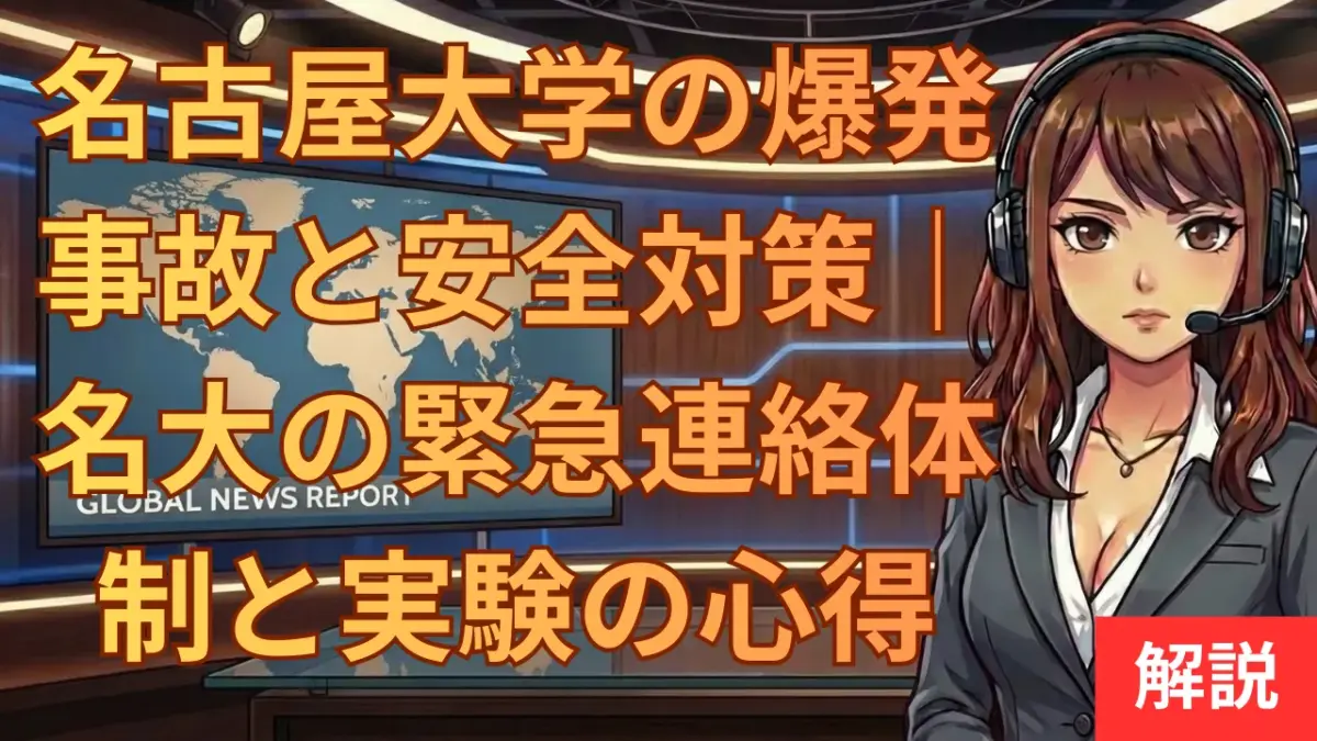 名古屋大学の爆発事故と安全対策｜名大の緊急連絡体制と実験の心得