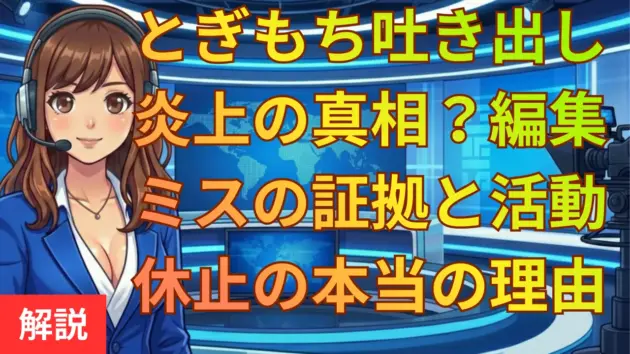 とぎもち吐き出し炎上の真相は？編集ミスの証拠と活動休止の本当の理由とぎもち吐き出し炎上の真相は？編集ミスの証拠と活動休止の本当の理由
