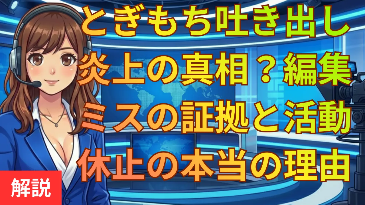 とぎもち吐き出し炎上の真相は？編集ミスの証拠と活動休止の本当の理由とぎもち吐き出し炎上の真相は？編集ミスの証拠と活動休止の本当の理由