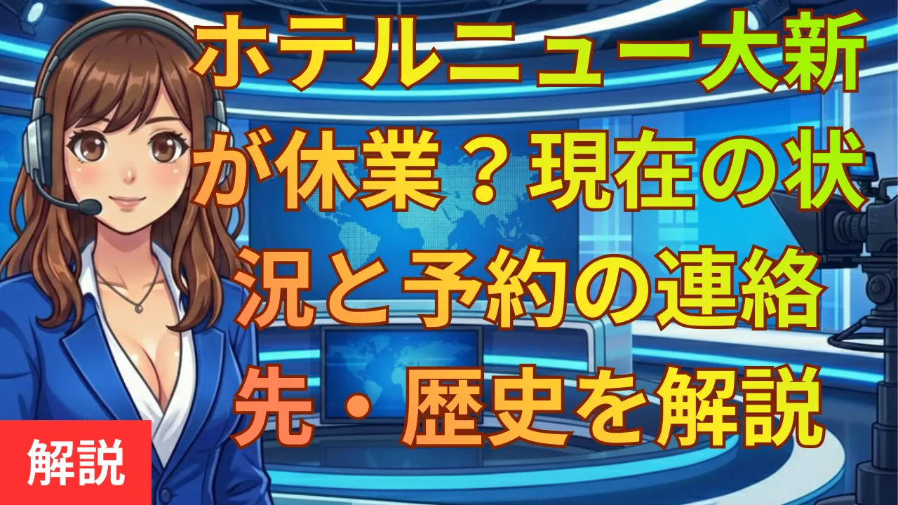 ホテルニュー大新が休業?現在の状況と予約の連絡先・歴史を解説