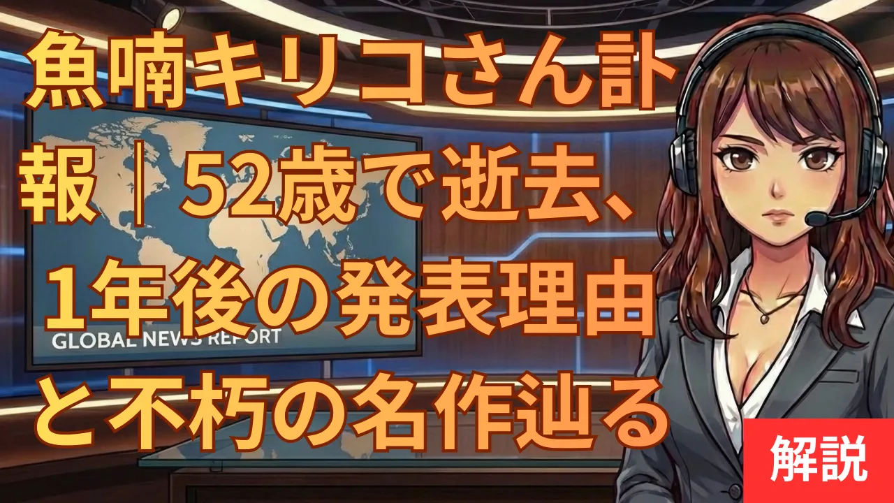 魚喃キリコさん訃報｜52歳で逝去、1年後の発表理由と不朽の名作を辿る