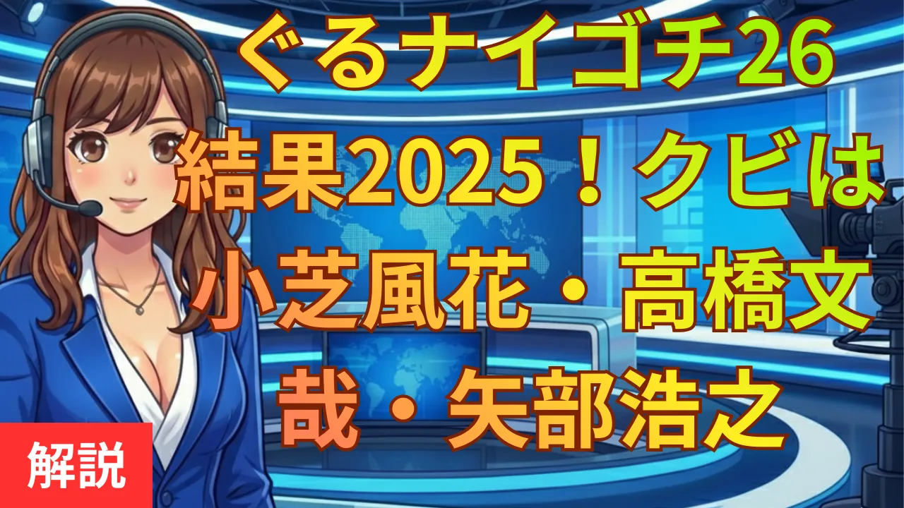 ぐるナイゴチ26結果2025！クビは小芝風花・高橋文哉・矢部浩之