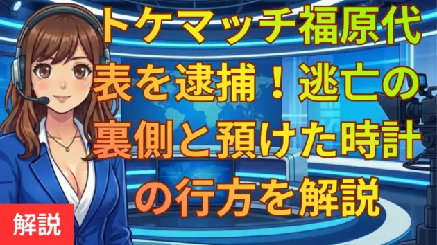 トケマッチ福原代表を逮捕！逃亡の裏側と預けた時計の行方を解説