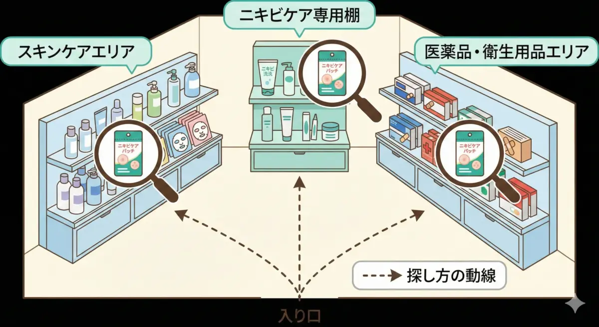 ニキビパッチの売り場はどこ？薬局・ドラッグストアの探し方