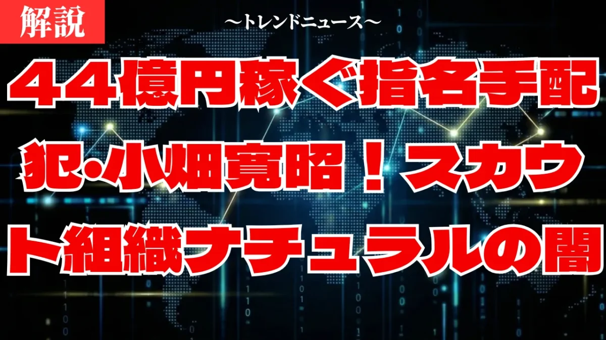 小畑寛昭の正体！44億円の闇組織「ナチュラル」と逃亡の現在