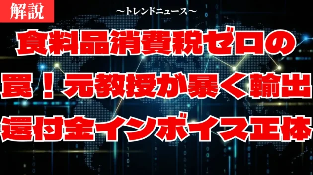 食料品消費税ゼロの罠！元教授が暴く輸出還付金とインボイスの正体