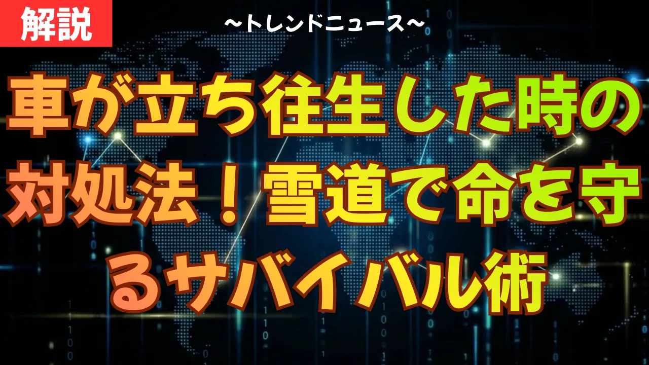 車が立ち往生した時の対処法!雪道で命を守るサバイバル術