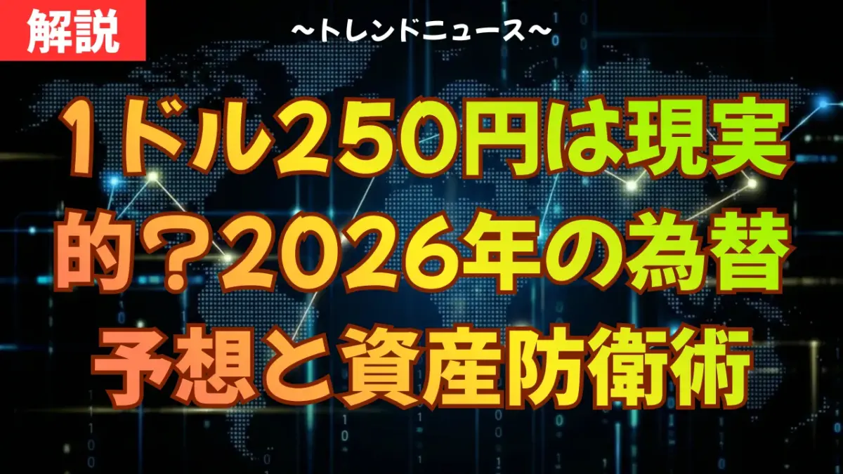 1ドル250円は現実的？2026年の為替予想と資産防衛術