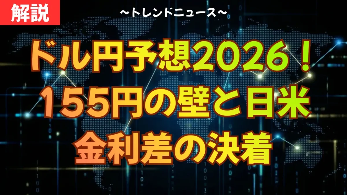 ドル円予想2026！155円の壁と日米金利差の決着