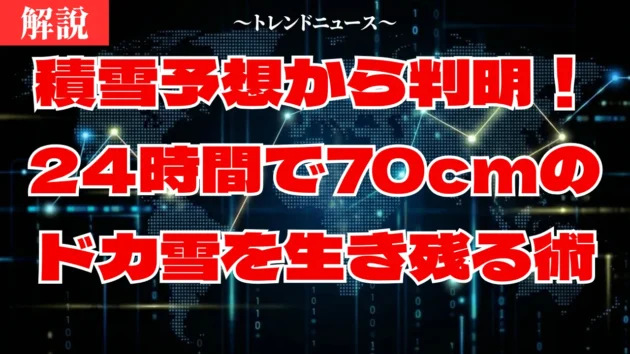 積雪予想を無視すると命取り？大雪の高速で絶対NGな行動
