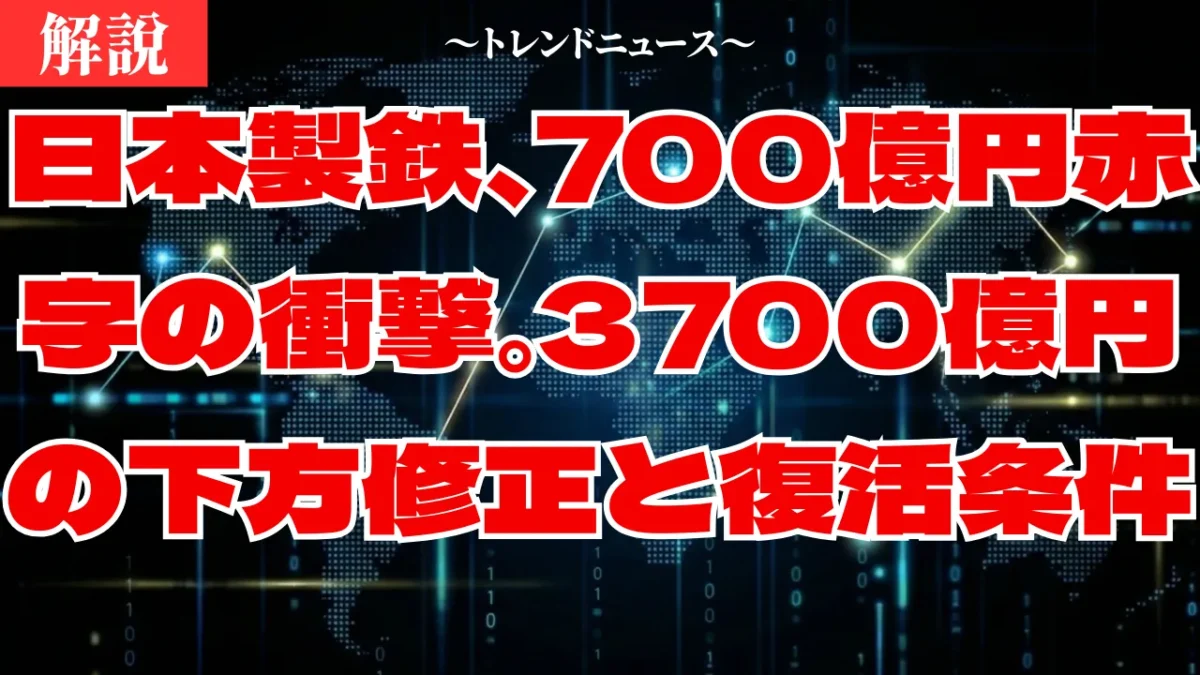 日本製鉄、赤字転落の真相。USスチール買収のリスクと株価の行方