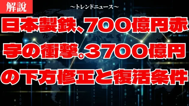 日本製鉄、赤字転落の真相。USスチール買収のリスクと株価の行方