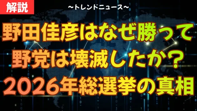 野田佳彦はなぜ勝って野党は壊滅したか？2026年総選挙の真相