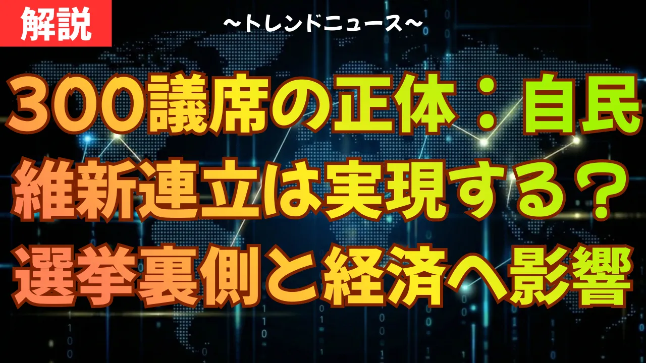 300議席の正体：自民維新連立は実現する？選挙の裏側と経済への影響