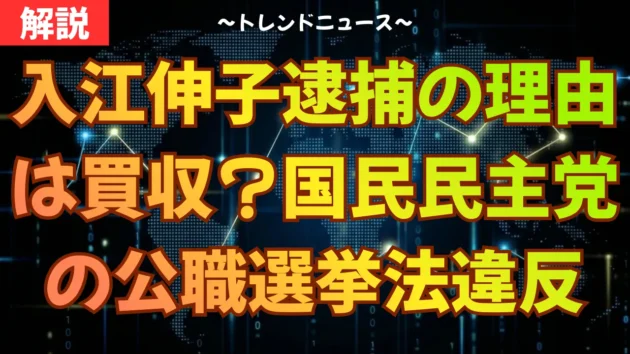 入江伸子逮捕の理由は買収？国民民主党の公職選挙法違反を解説
