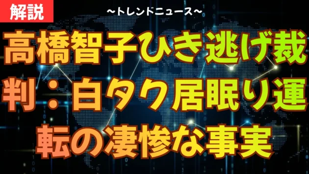 高橋智子ひき逃げ裁判：白タク居眠り運転の凄惨な事実