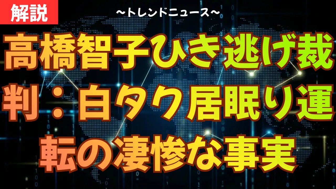 高橋智子ひき逃げ裁判:白タク居眠り運転の凄惨な事実
