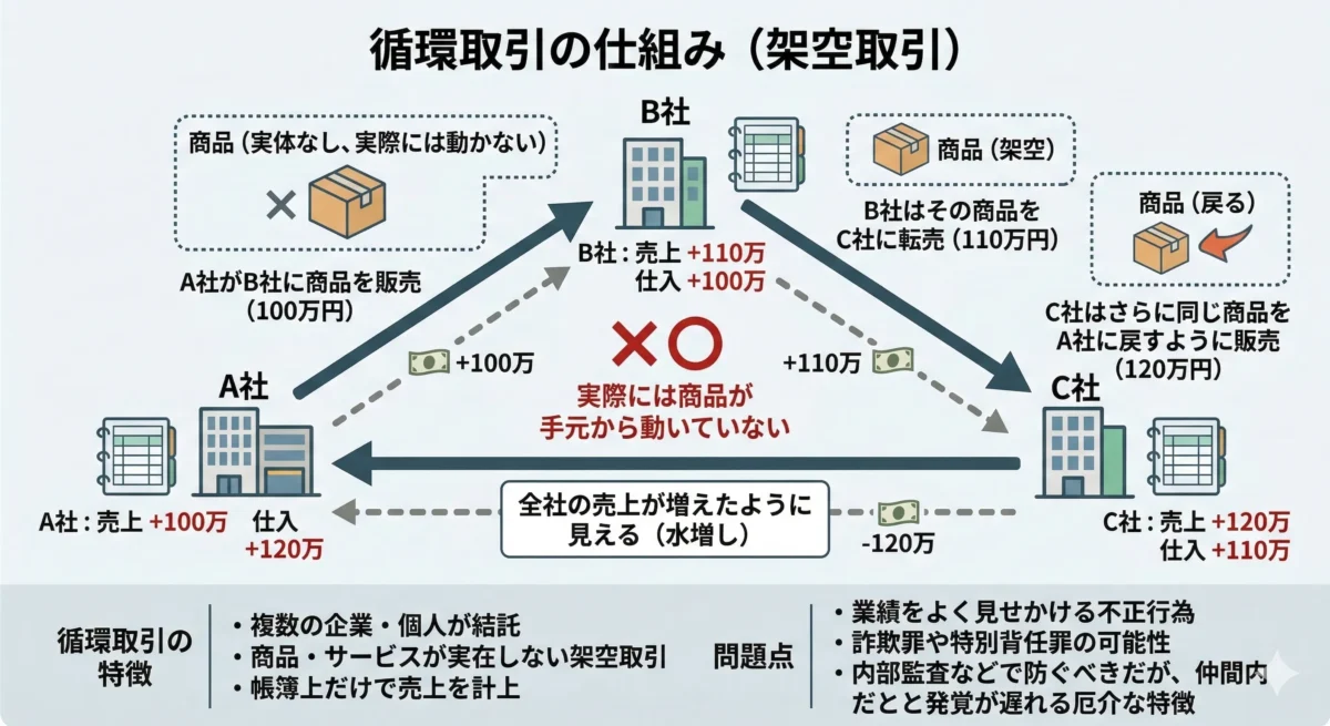 循環取引とは？架空取引の仕組みを解説