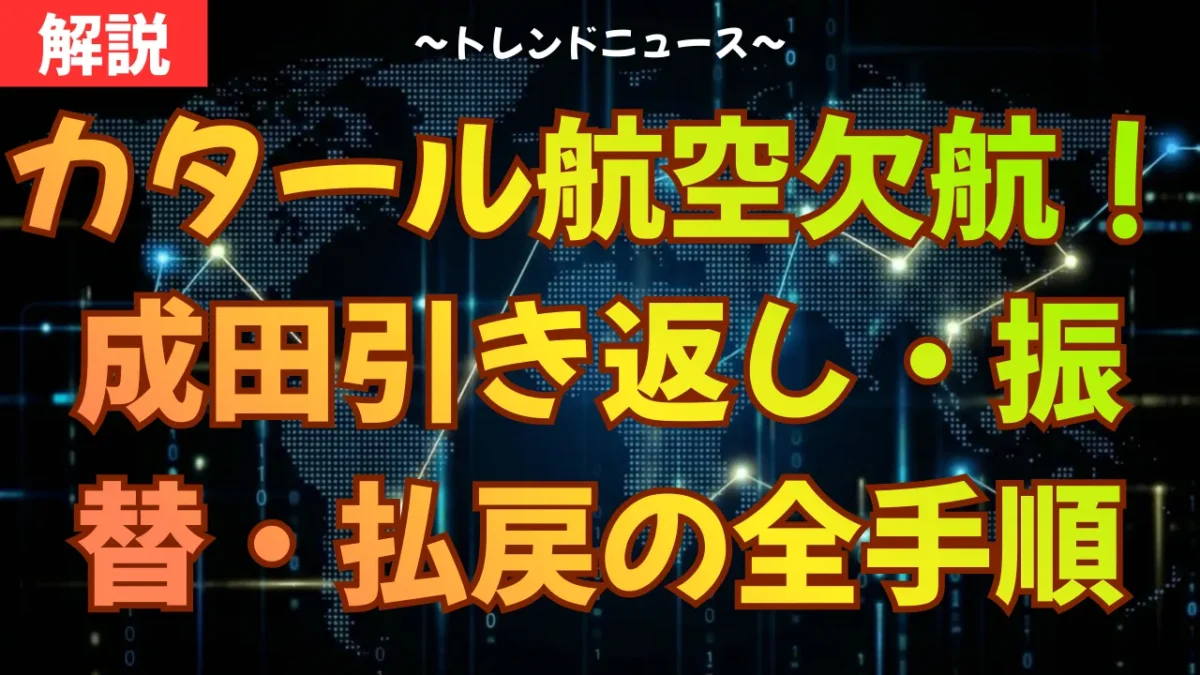 カタール航空欠航！成田引き返し・振替・払戻の全手順