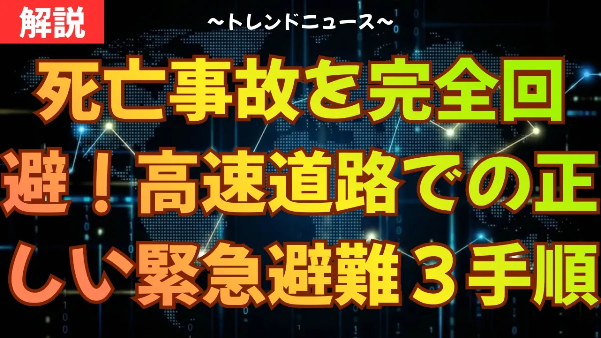 死亡事故を完全回避！高速道路での正しい緊急避難３手順