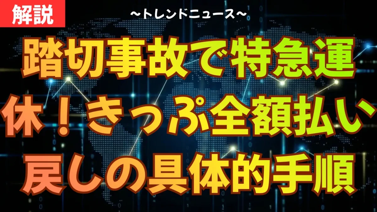 踏切事故で特急運休！きっぷ全額払い戻しの具体的手順