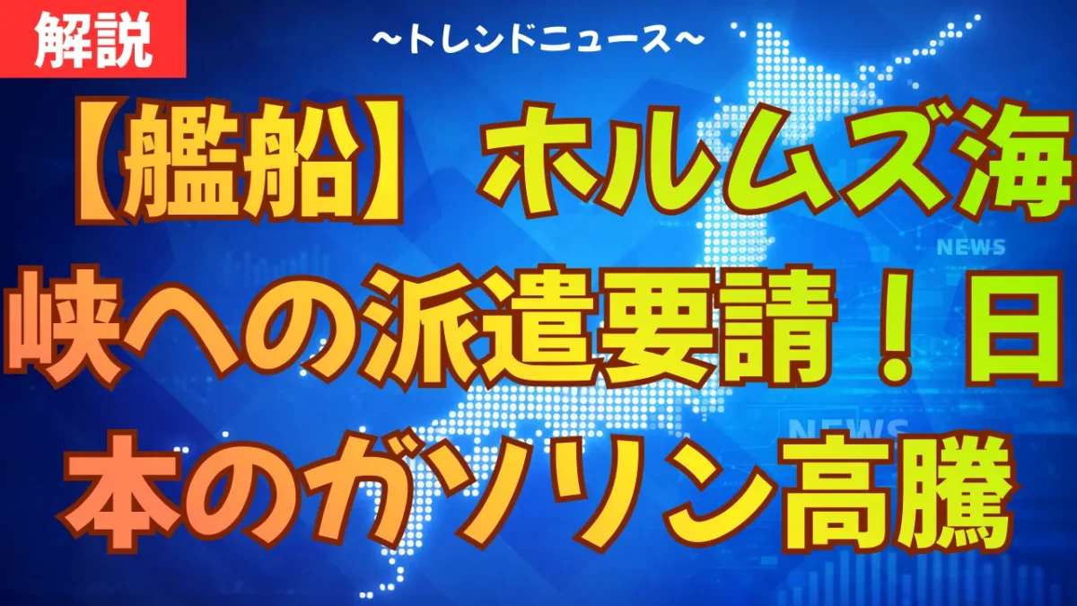 【艦船】ホルムズ海峡への派遣要請！日本のガソリン高騰