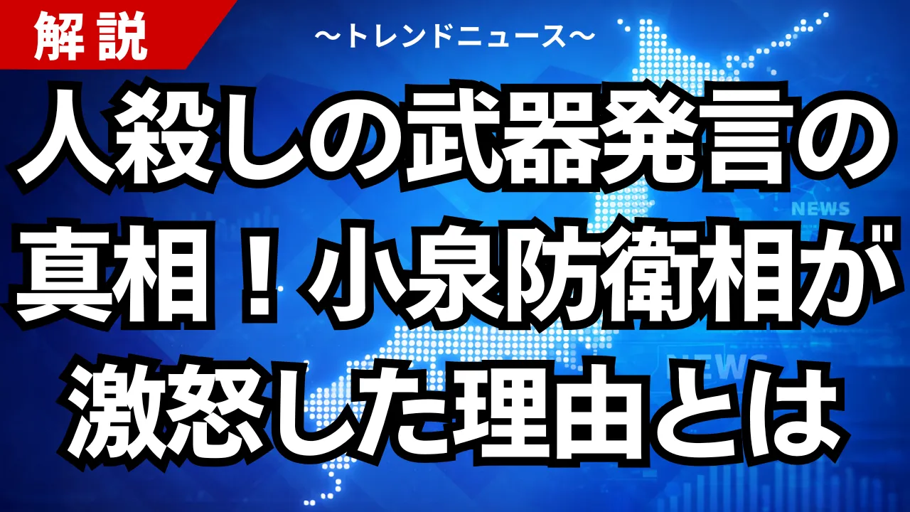 人殺しの武器発言の真相!小泉防衛相が激怒した理由とは