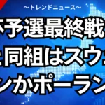 W杯予選最終戦！日本と同組はスウェーデンかポーランド