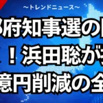 京都府知事選の闇を暴く！浜田聡が挑む千億円削減の全貌