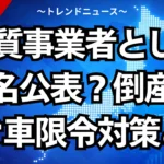 悪質事業者として社名公表？倒産を防ぐ車限令対策とは