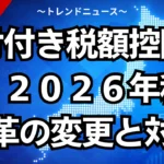 給付付き税額控除とは？２０２６年税制改革の変更と対策