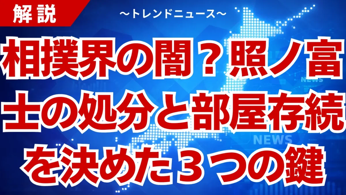 照ノ富士の処分決定と部屋存続の裏事情！自主報告の全貌