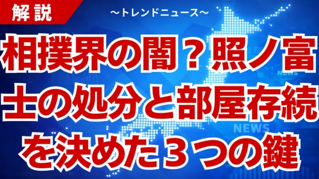 照ノ富士の処分決定と部屋存続の裏事情！自主報告の全貌