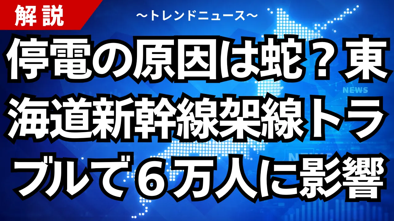 停電の原因は蛇？東海道新幹線架線トラブルで６万人に影響