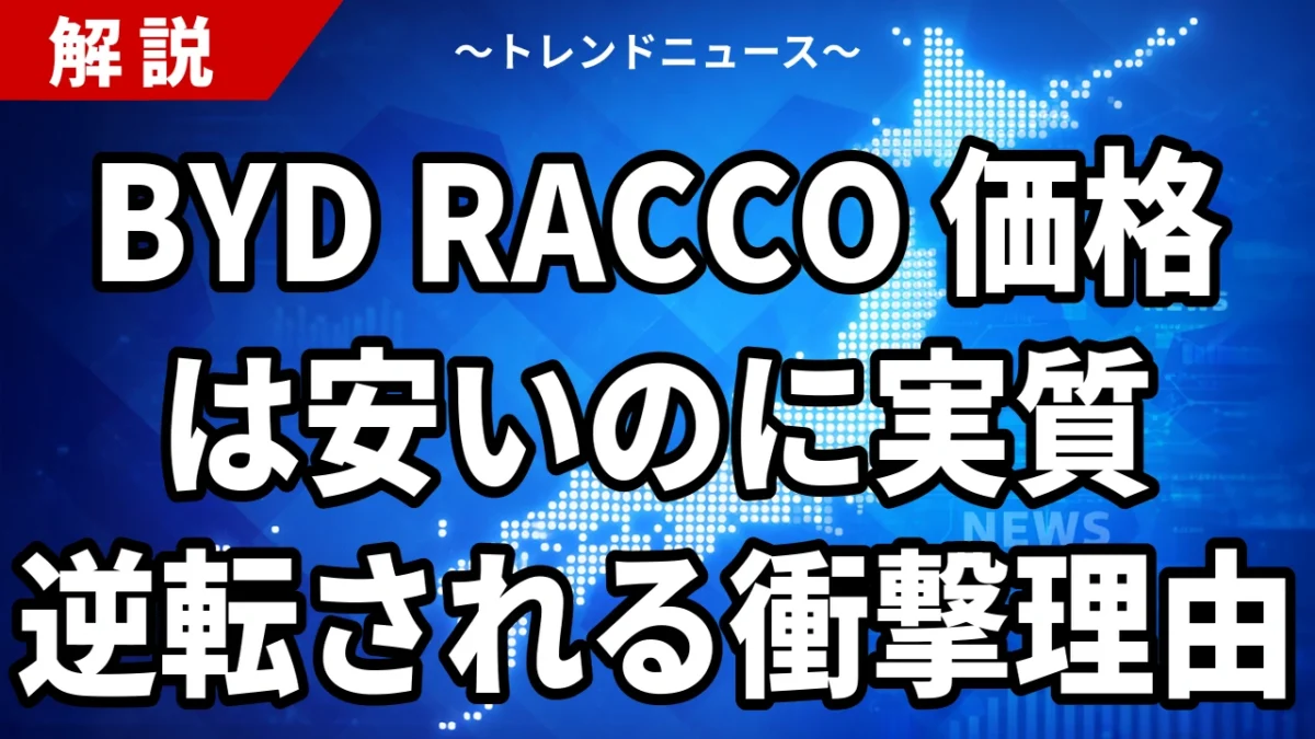 BYD RACCO 価格は安いのに実質逆転される衝撃理由