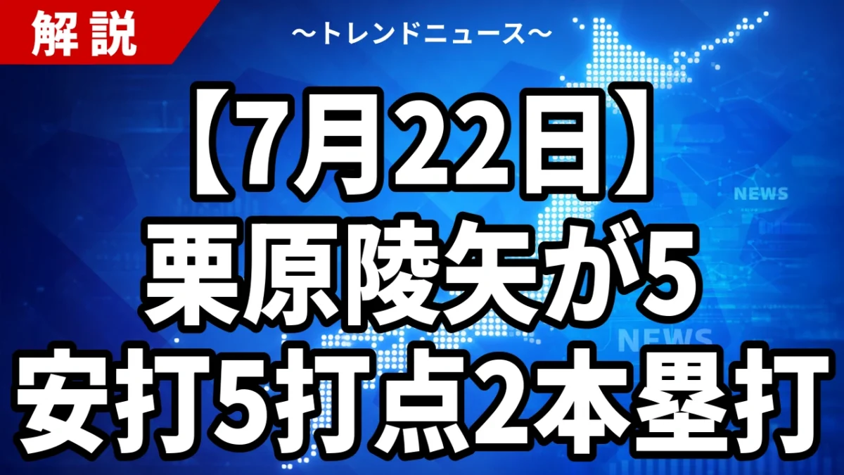 【7月22日】栗原陵矢が5安打5打点2本塁打