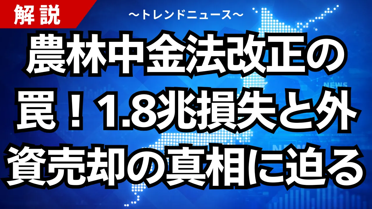 農林中金法改正の罠!1.8兆損失と外資売却の真相に迫る