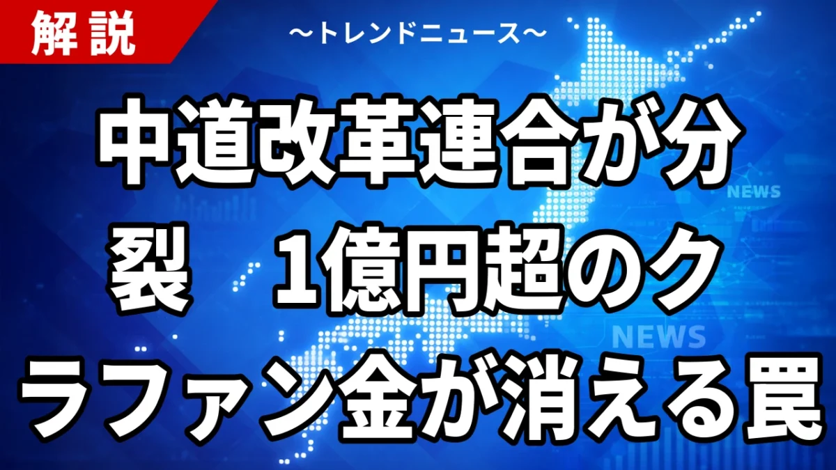 【9/1】中道改革連合が結党227日で分裂へ｜クラファン1億1742万円の行方